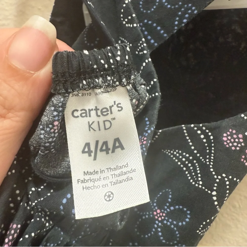 Toddler Girl Carter's 2-Piece Floral Tank & Short Set-4/4A black print NWOT